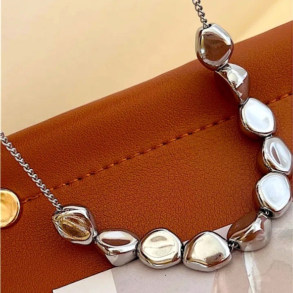 Sterling Silver Irregular Beaded Necklace - Picture 10 of 12